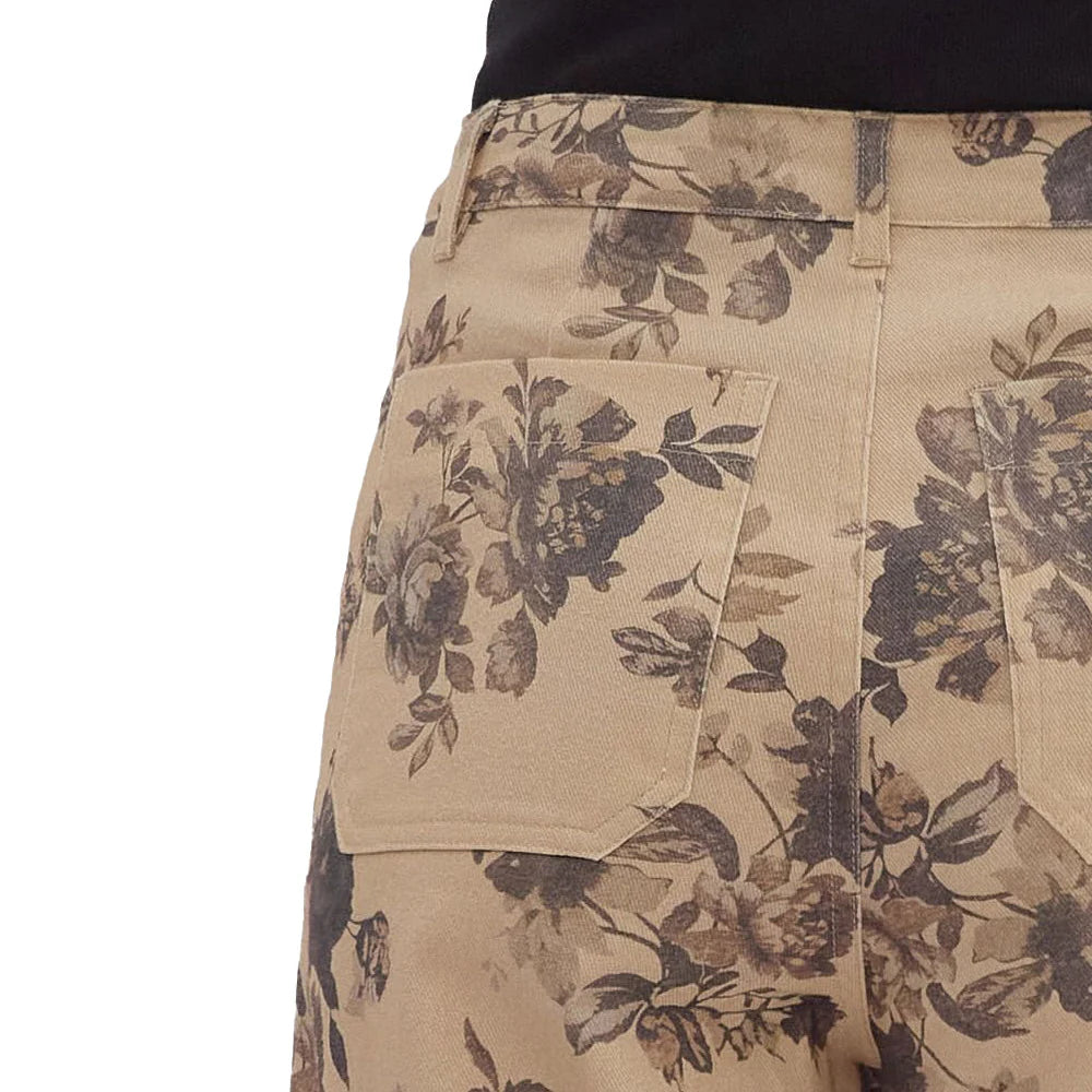 Taupe Floral Print Pants