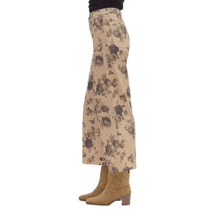 Taupe Floral Print Pants