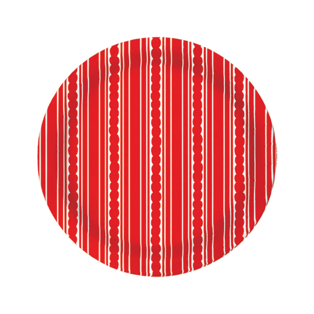 10&quot; Red Stripe Heavy-duty Paper Plates