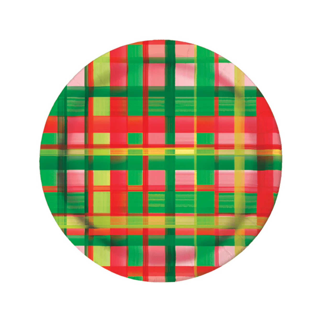 10&quot; Holiday Plaid Heavy-duty Paper Plates