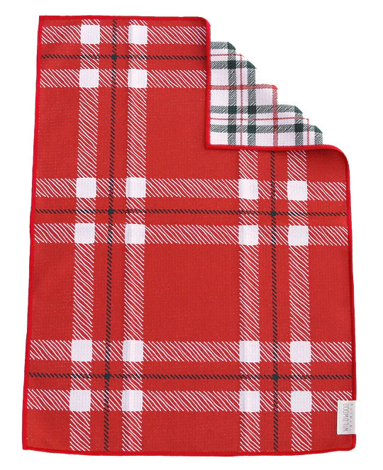 Red Tartan Microfiber Hand Towel