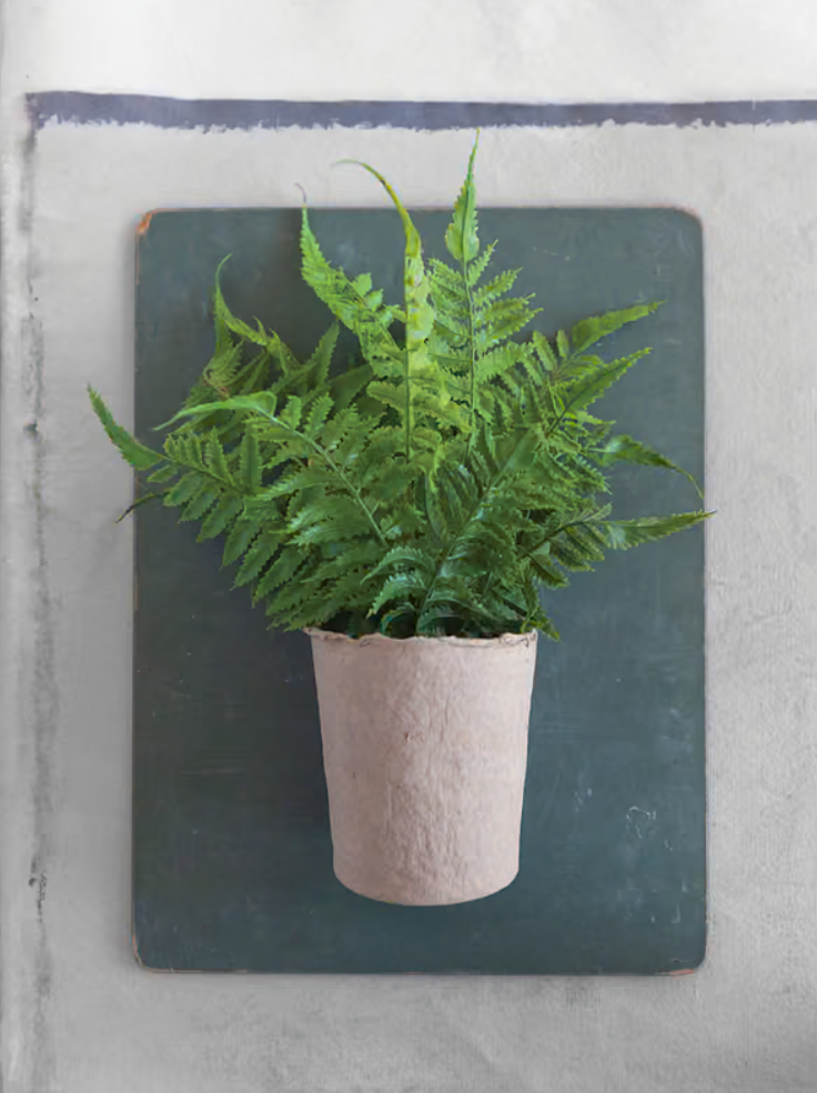 Faux Fern in Paper Pot