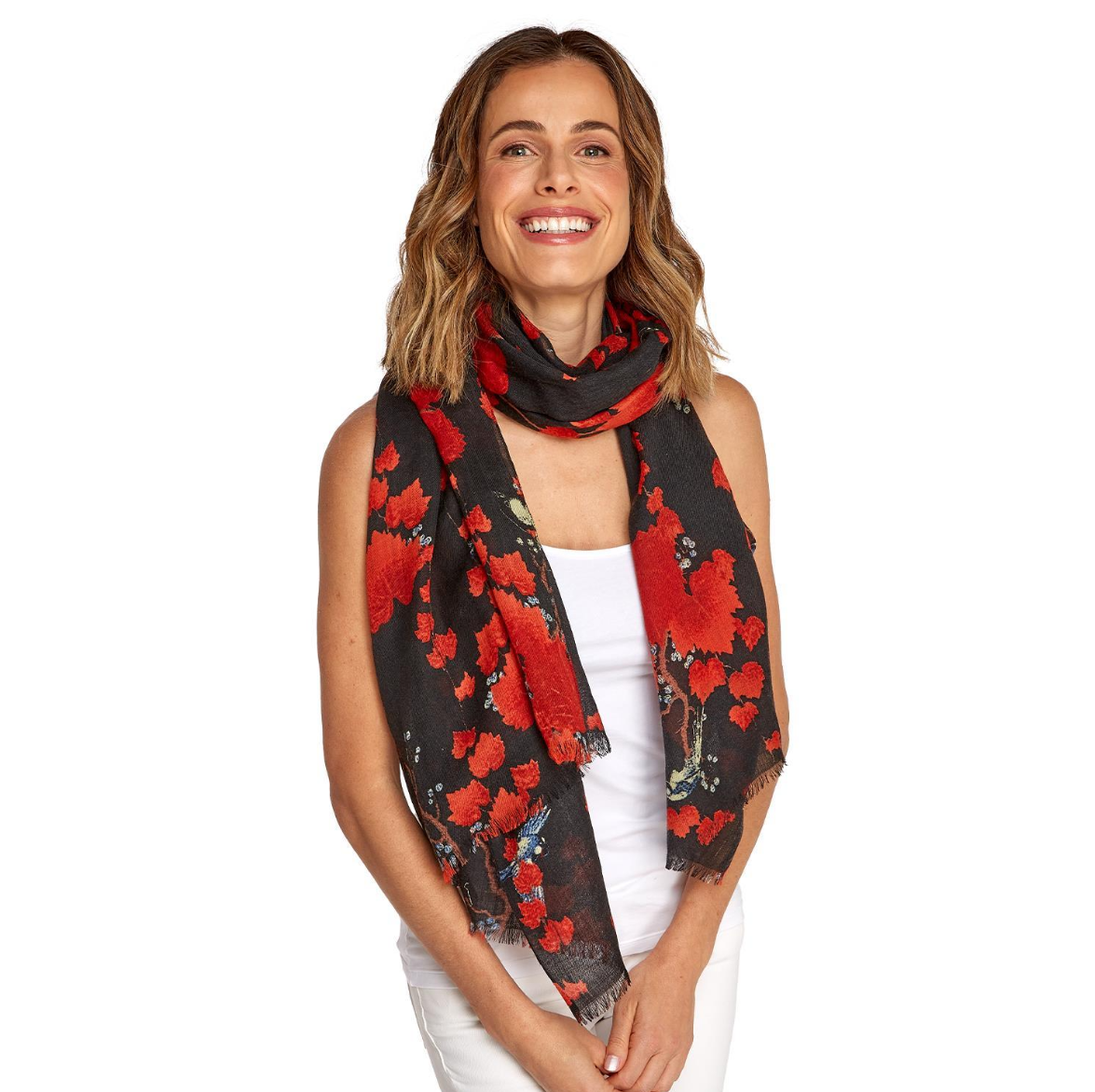 Blossom Branch Wool Scarf