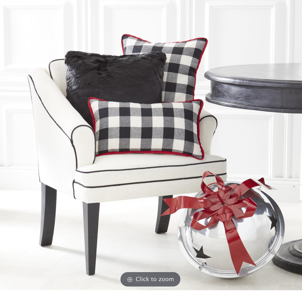 18 Inch Black Faux Fur Pillow