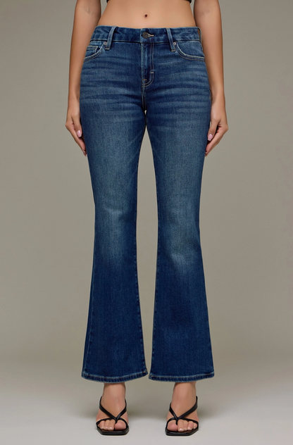 Dark Wash Mid Rise Bootcut Jeans