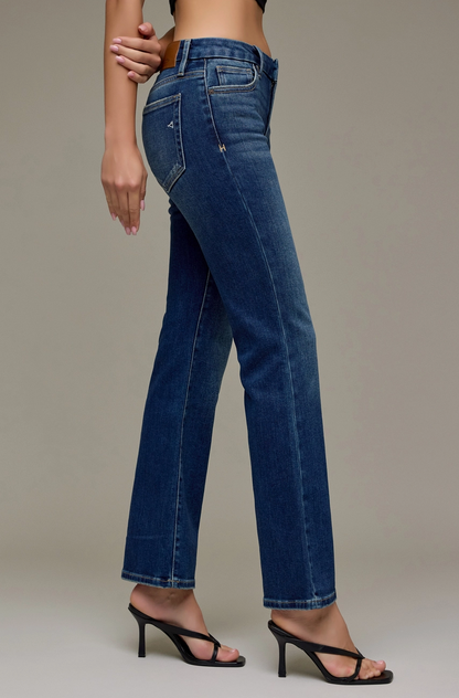 Dark Wash Mid Rise Bootcut Jeans