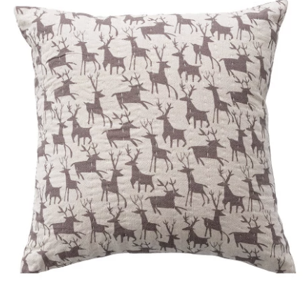 Square Pillow with Hand-Embroidered Kantha Stitch