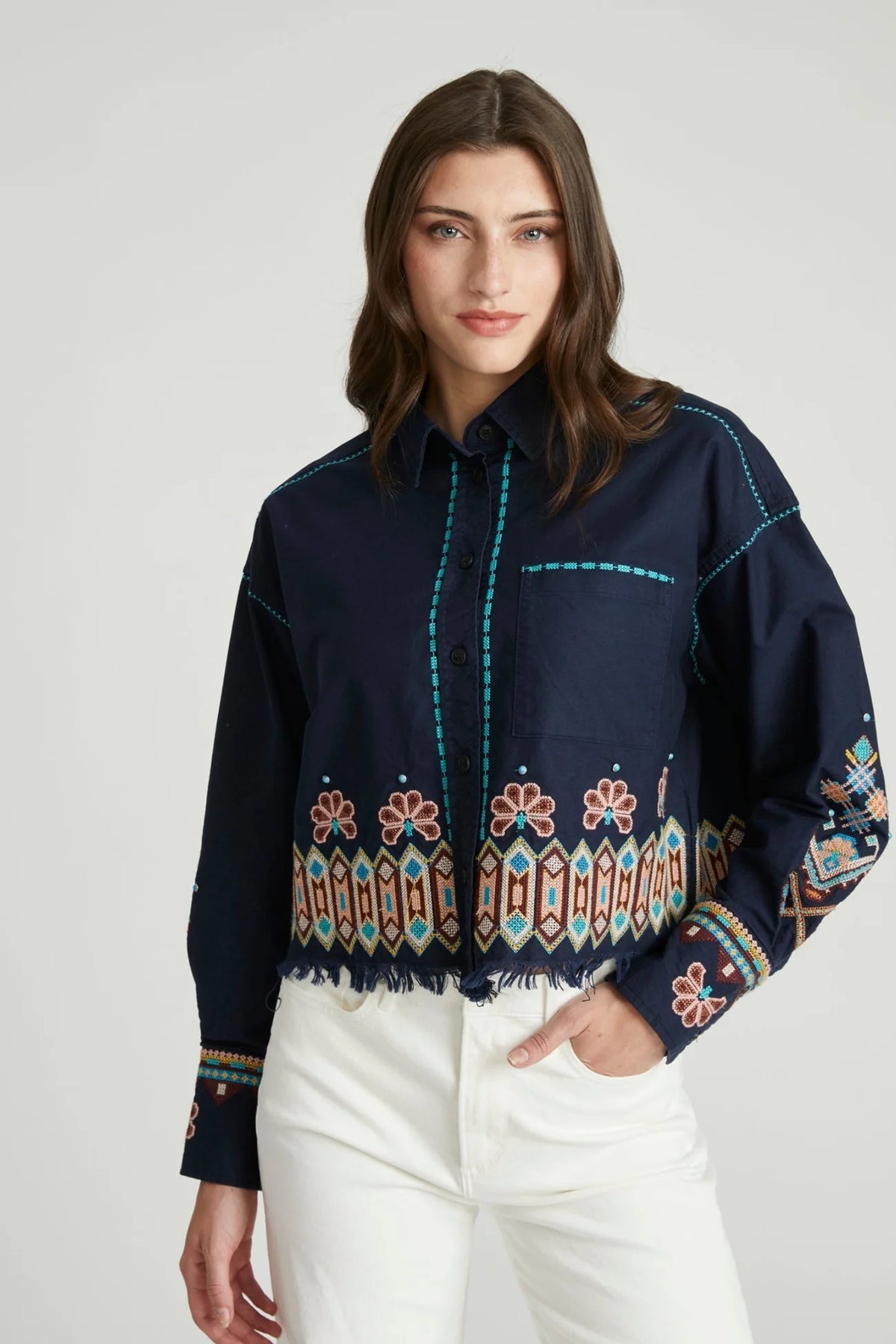 Canyon Craft Embroidered Crop Shirt