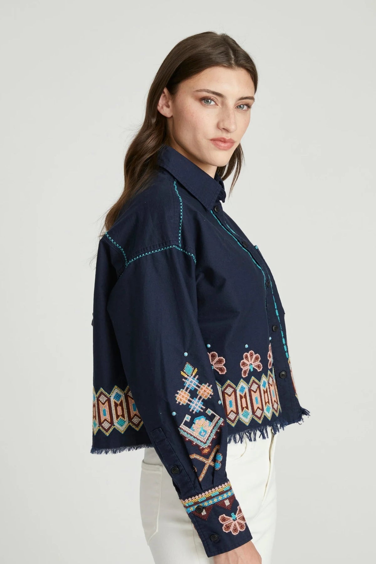 Canyon Craft Embroidered Crop Shirt