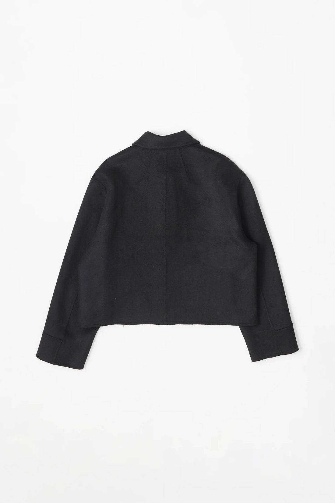 Wool Blended Cropped Boxy Jacket