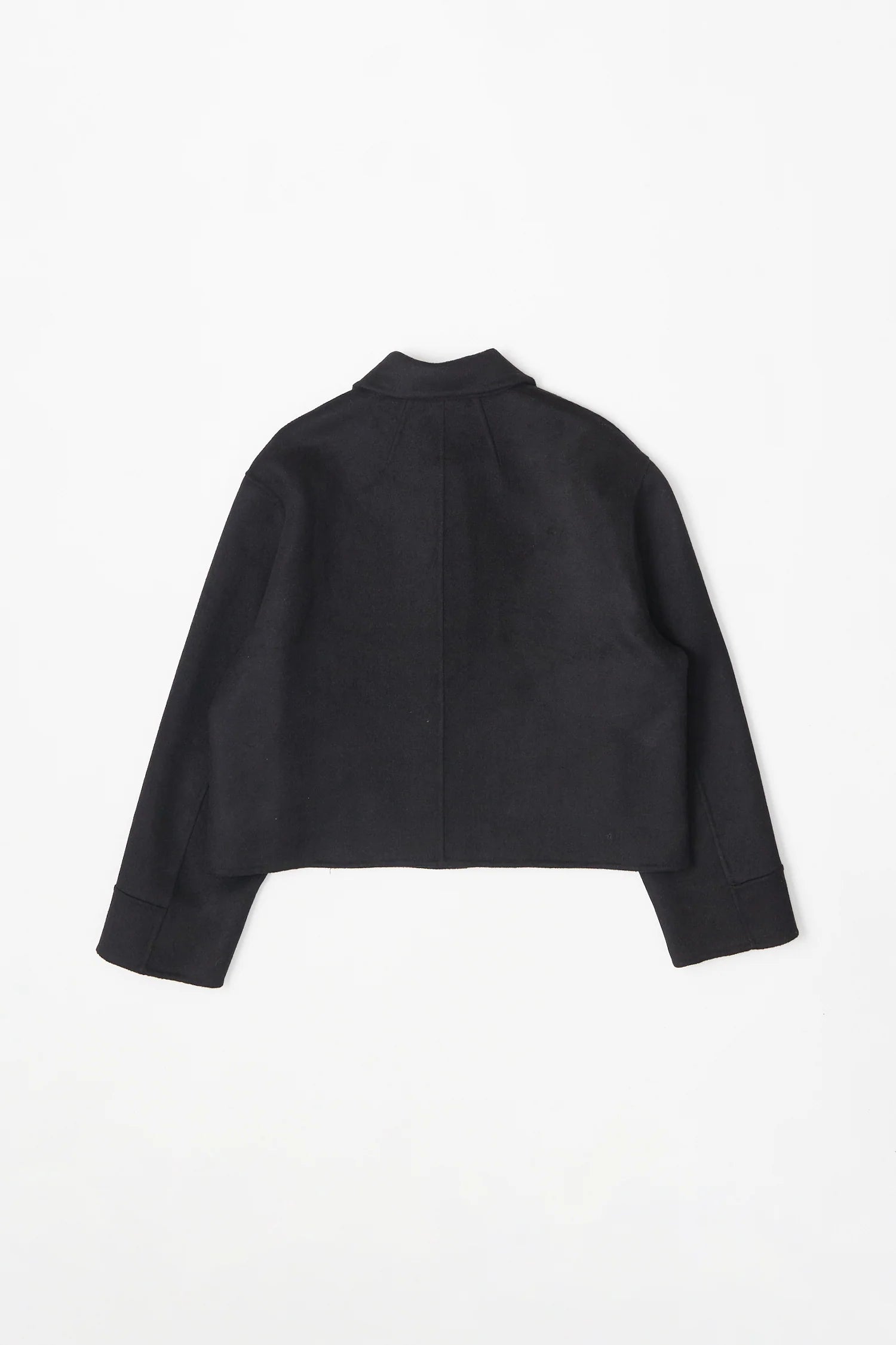 Wool Blended Cropped Boxy Jacket