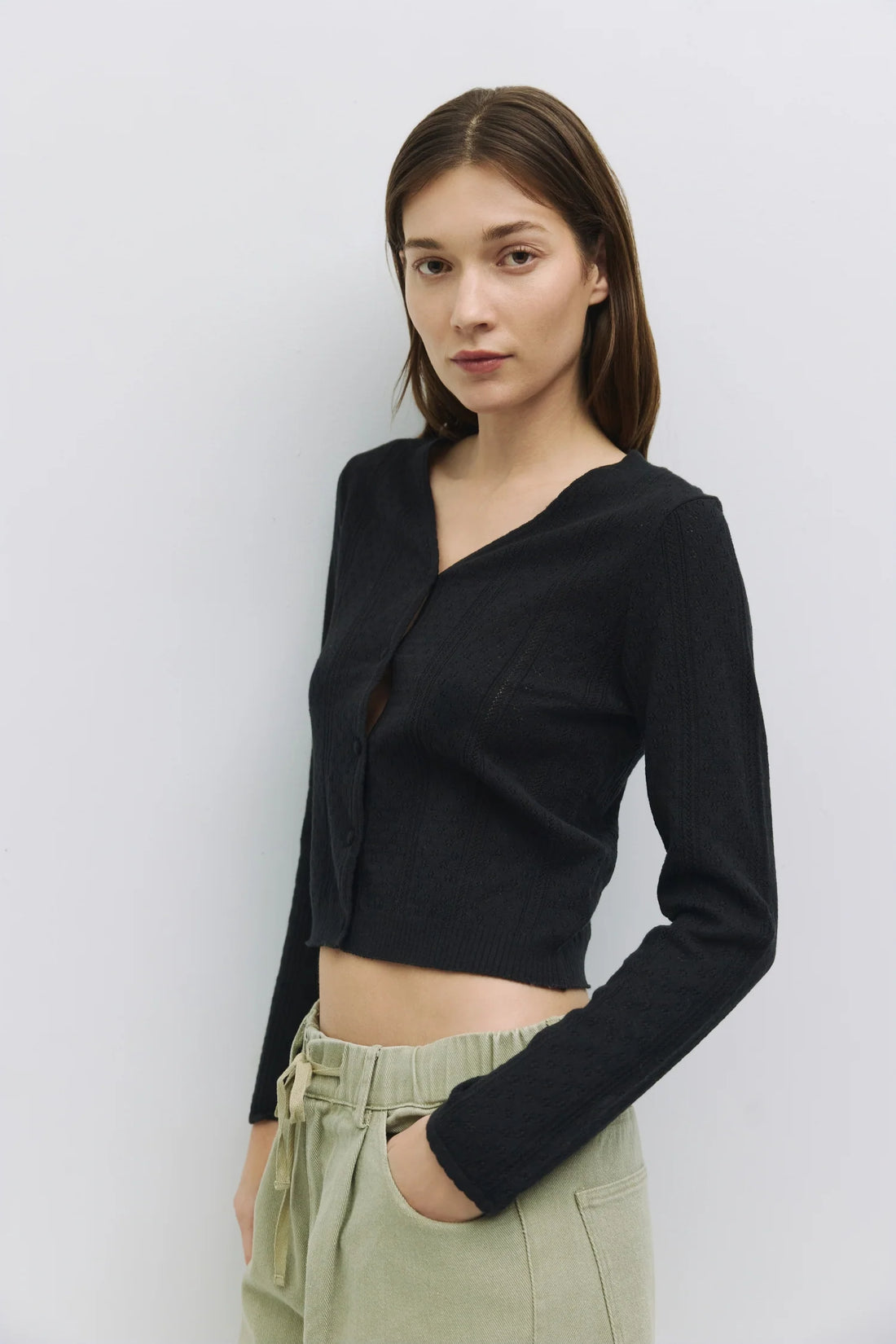 V Neck Knit Cardigan