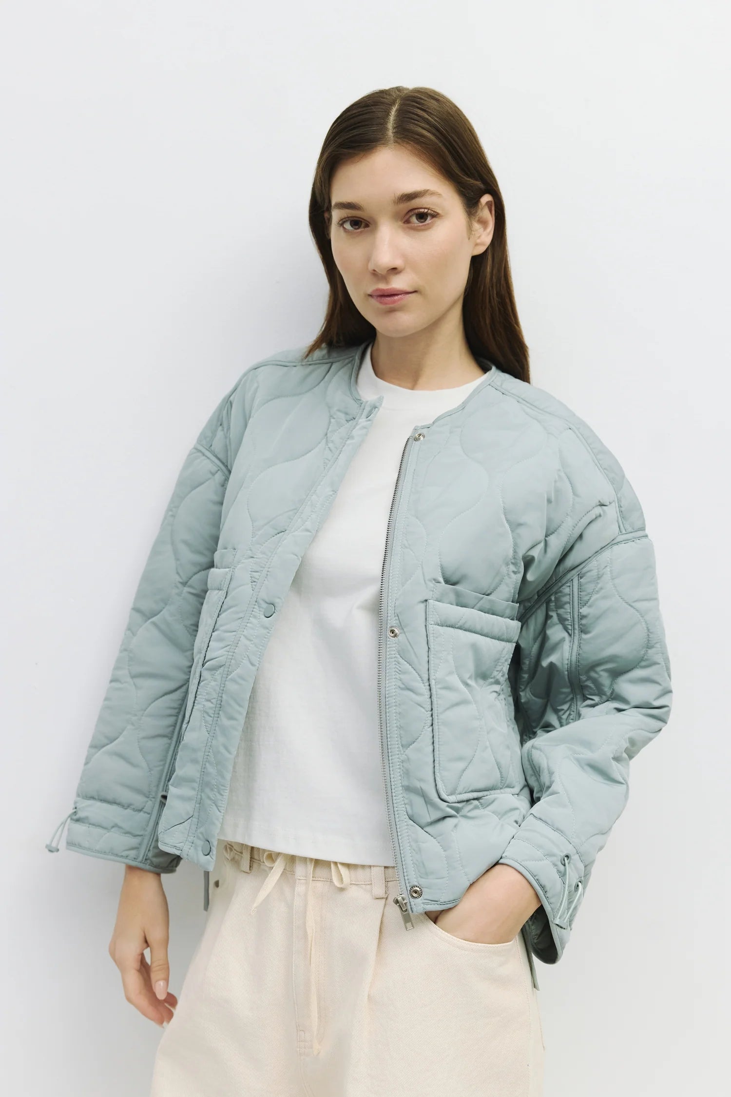 Quilted Jacket with Adjustable Cords