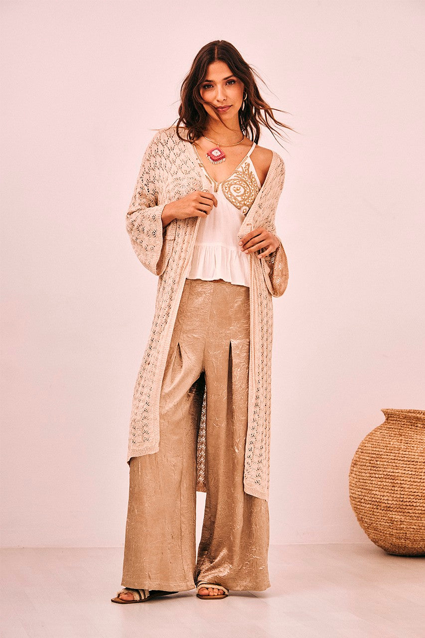 Long Kimono With Openwork Details