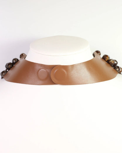 Brown Multi Layered Beaded Necklace