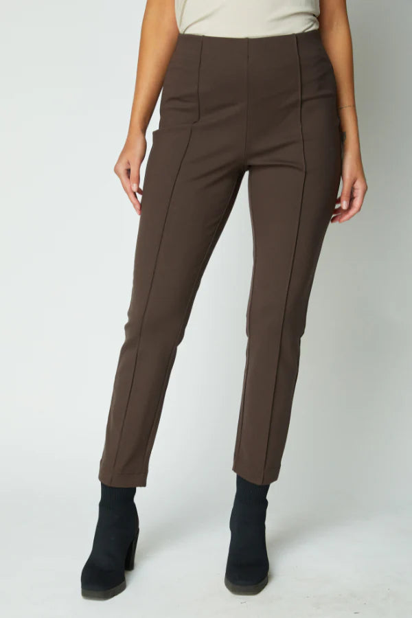 Chocolate Ponte Leisure Slim Pant