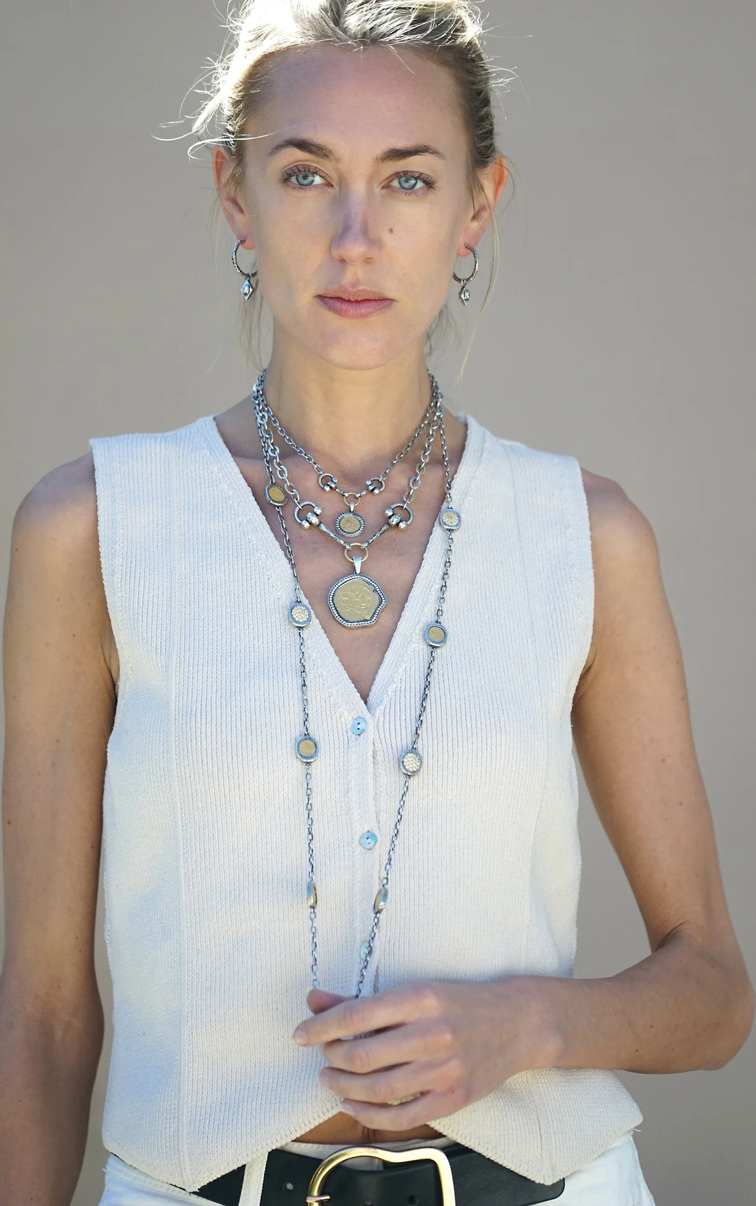 Vintage Silver Pavia Station Necklace