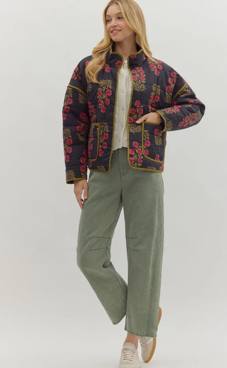 Black Botanical Jacket