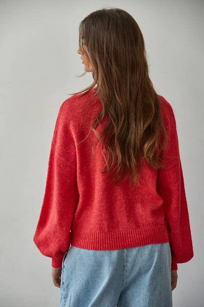 W2155 | Knit Sweater With Hand-Embroidered &quot;Love&quot; on Front