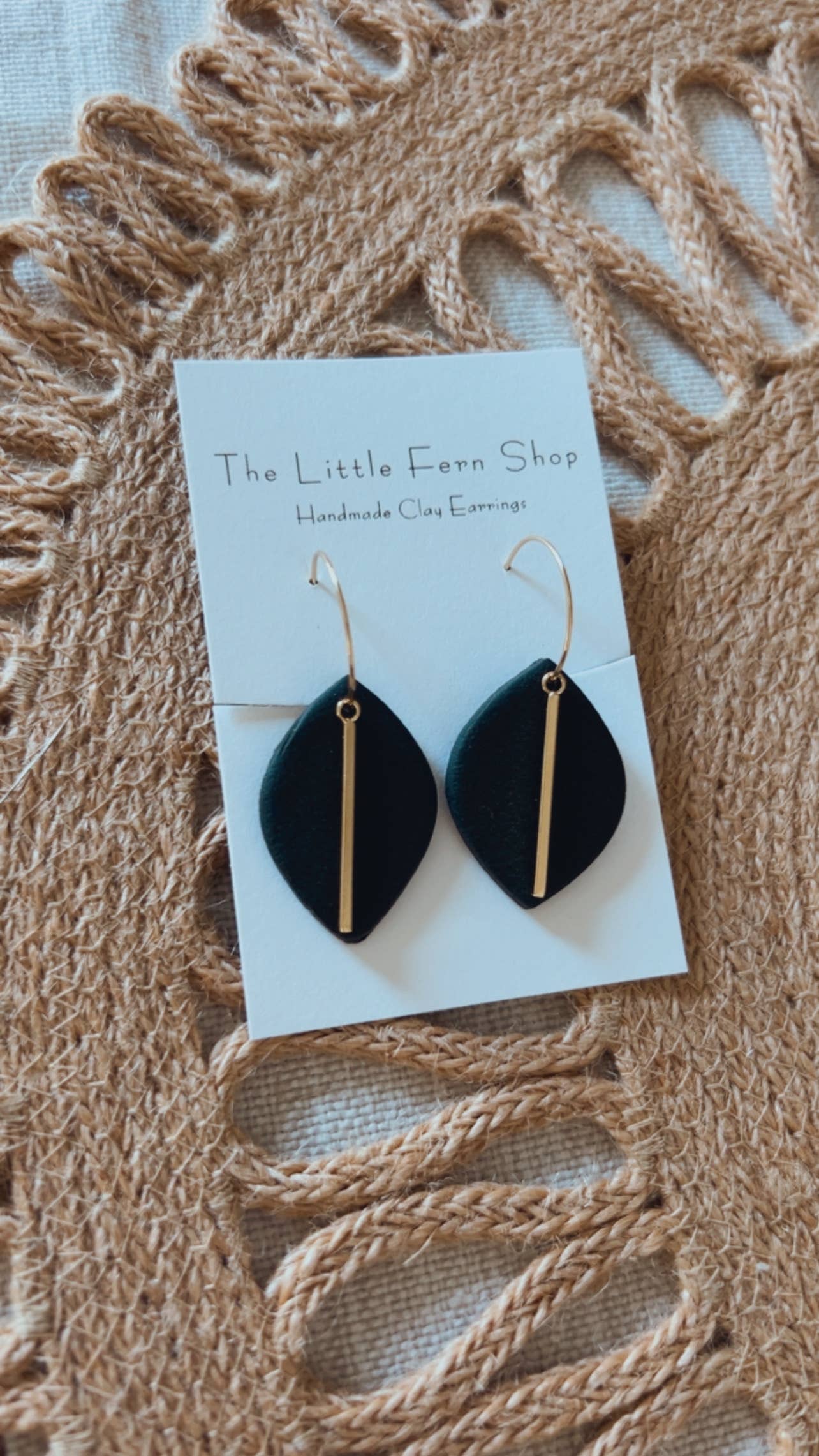 Black and Gold Leaf Hoops
