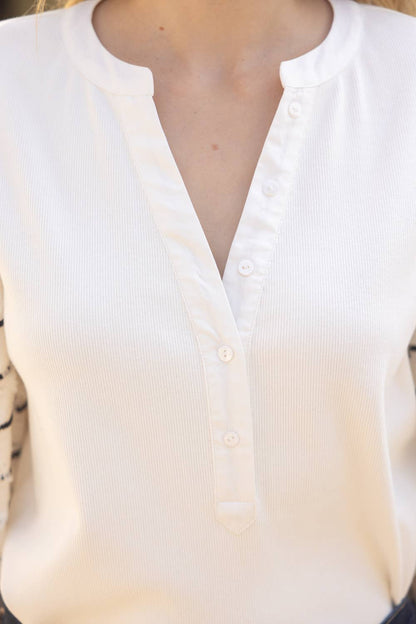 Puff Striped Diamond Tull Detailed Knit Top