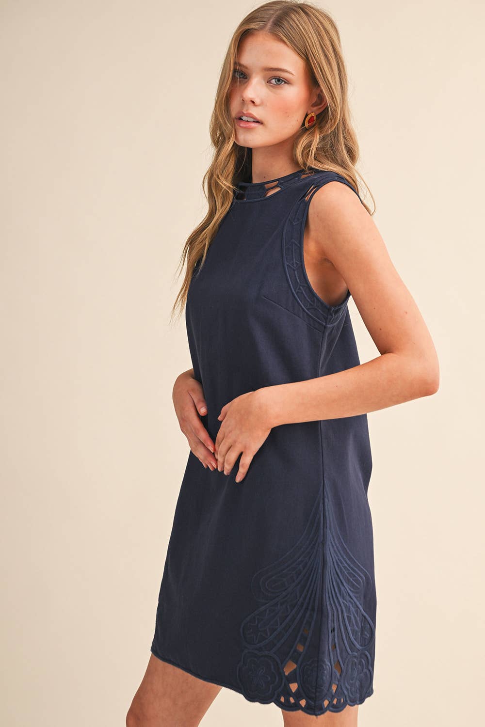 Radiant Embroidered Shift Dress