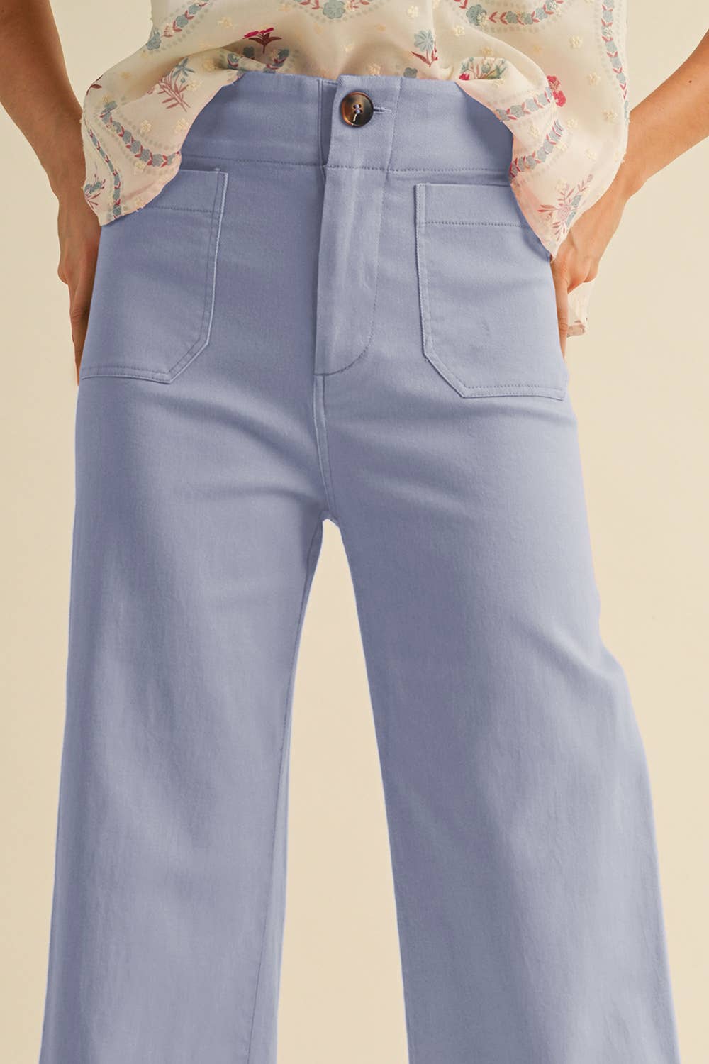 High Waist Cropped Wide Leg Pant