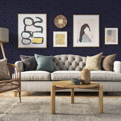 Hello Sunshine Royal Blue P&amp;S Wallpaper, 56 sq. ft.