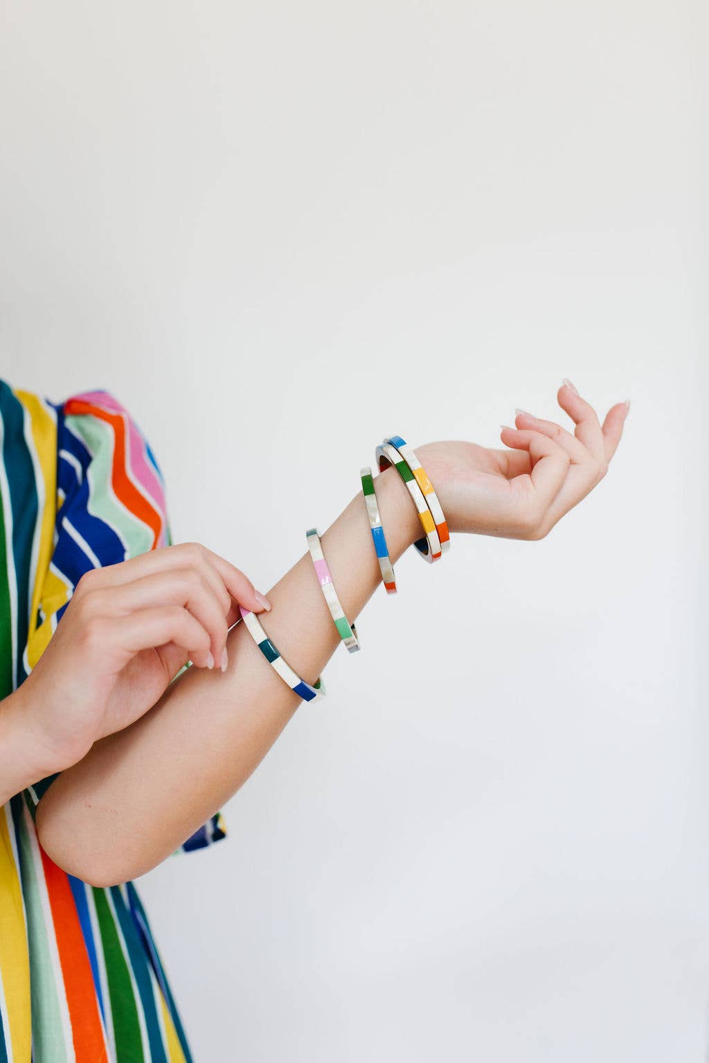 Watercolor Tile Bangle Set