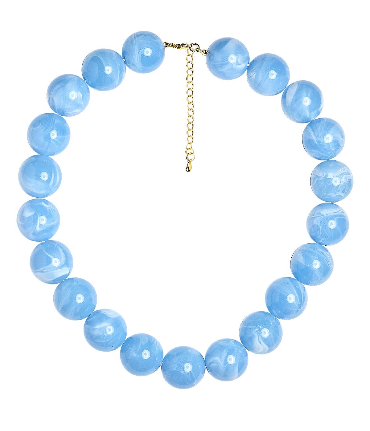 Beaded Acrylic Necklace - Powder Blue