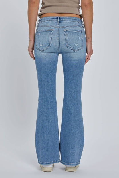 Mid Rise 31&quot; Inseam Front Pocket Flare