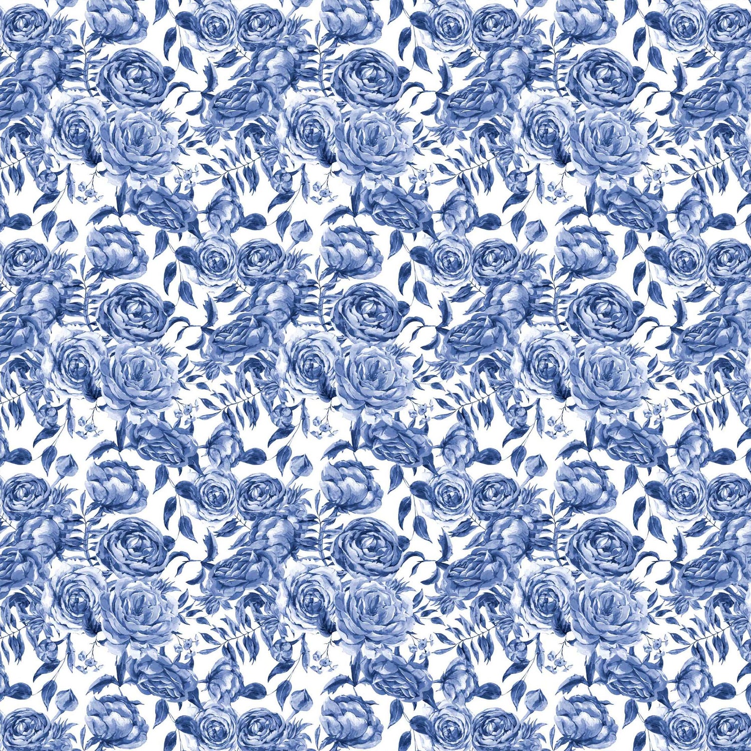 Blue Porcelain Roses- Champagne Collection