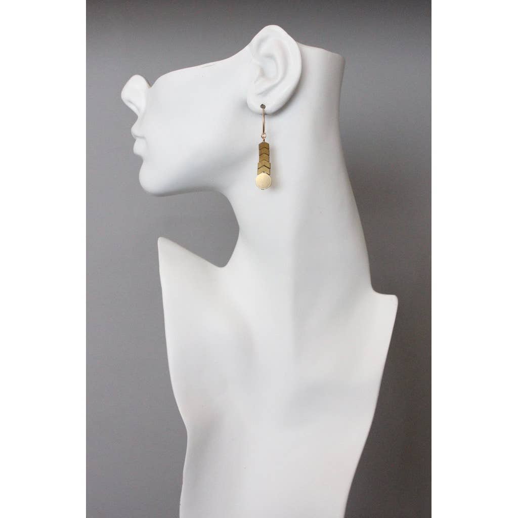 Gold Hematite Drop Earrings