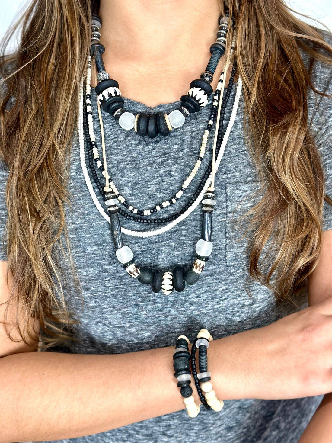 Layer Necklace Set | Black