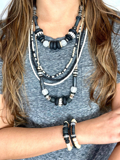 Layer Necklace Set | Black