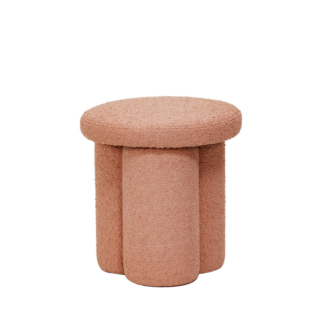 Bouclé Fabric Upholstered Stool, Pink