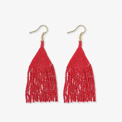 Lexie Solid Beaded Fringe Earrings