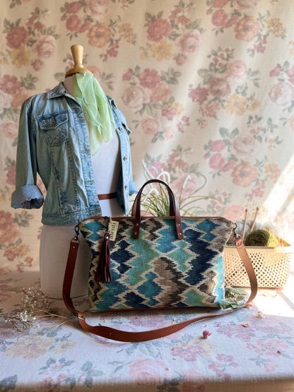 Blue Printed Handbag