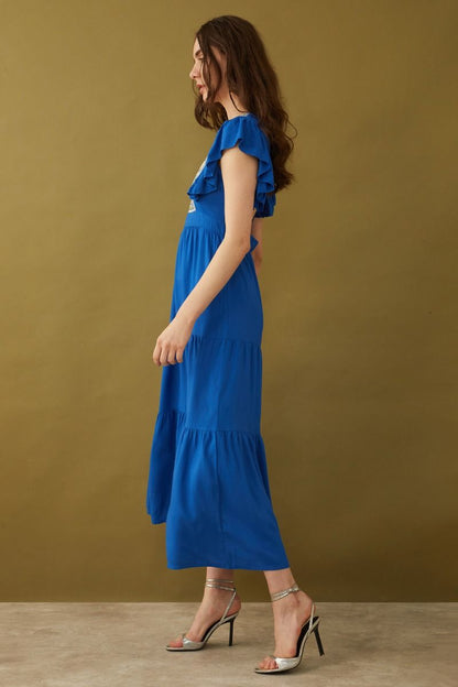 Willa Embroidered Drop Waist Dress