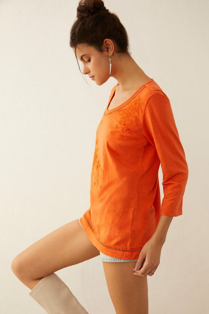 Glorydale Top in Orange