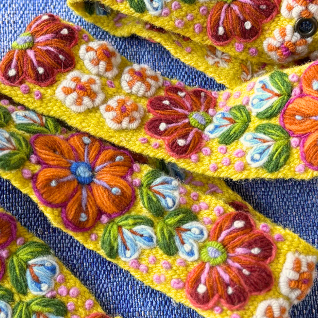 Golden Delicious Embroidered Wool Belt