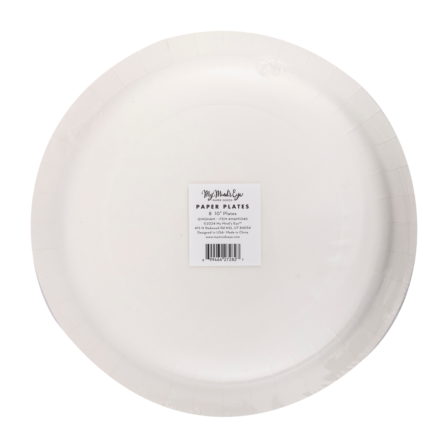 Hamptons Chambray Gingham Paper Plate