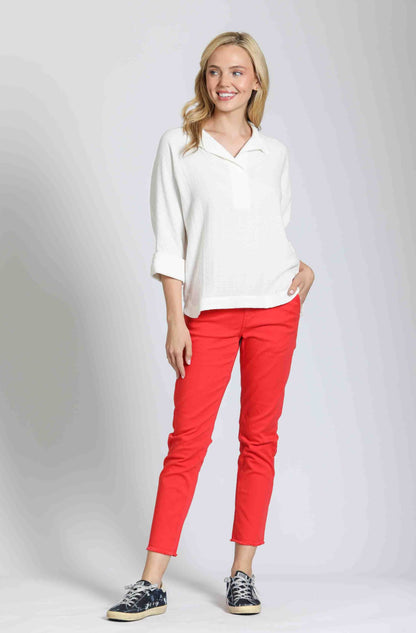 Trouser With Distressed Raw Hem