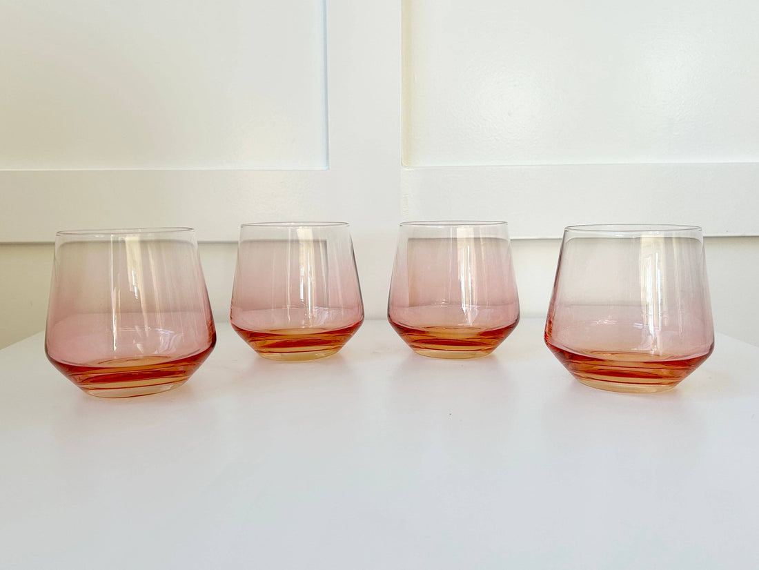 Amber Stemless Glass Set