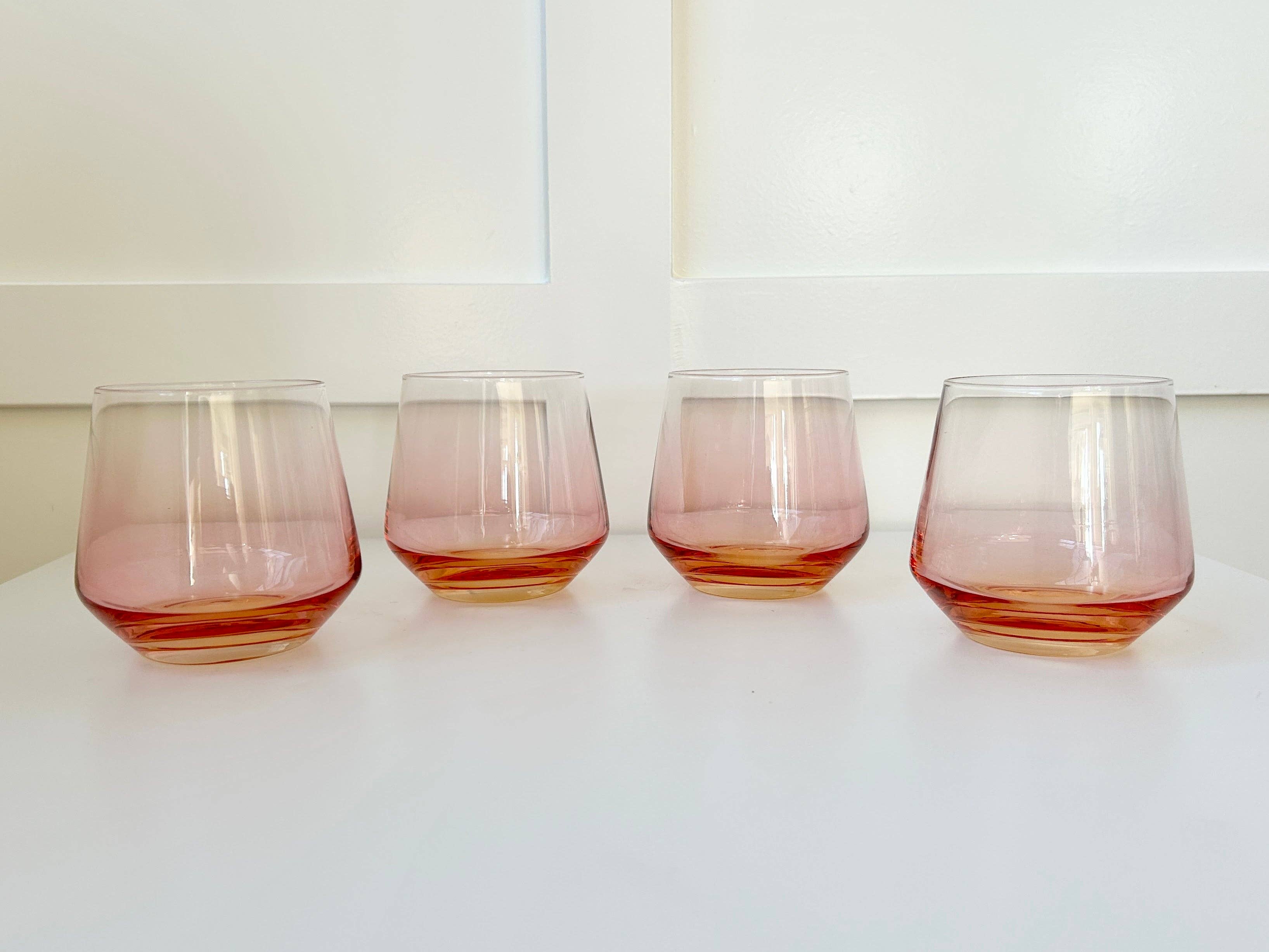 Amber Stemless Glass Set