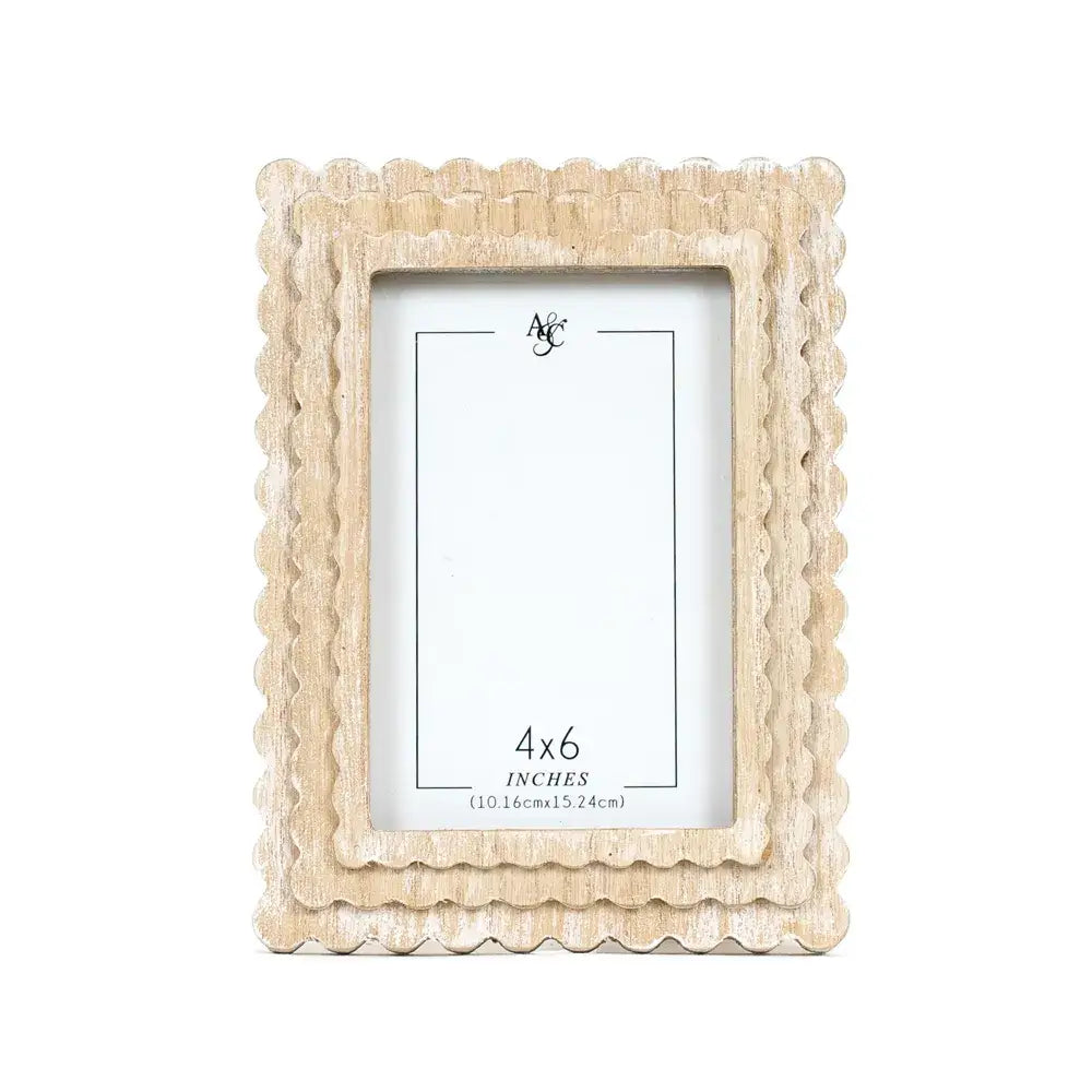 17023 - 6x8 wood scallop photo frame (4x6) Home Decor 12063