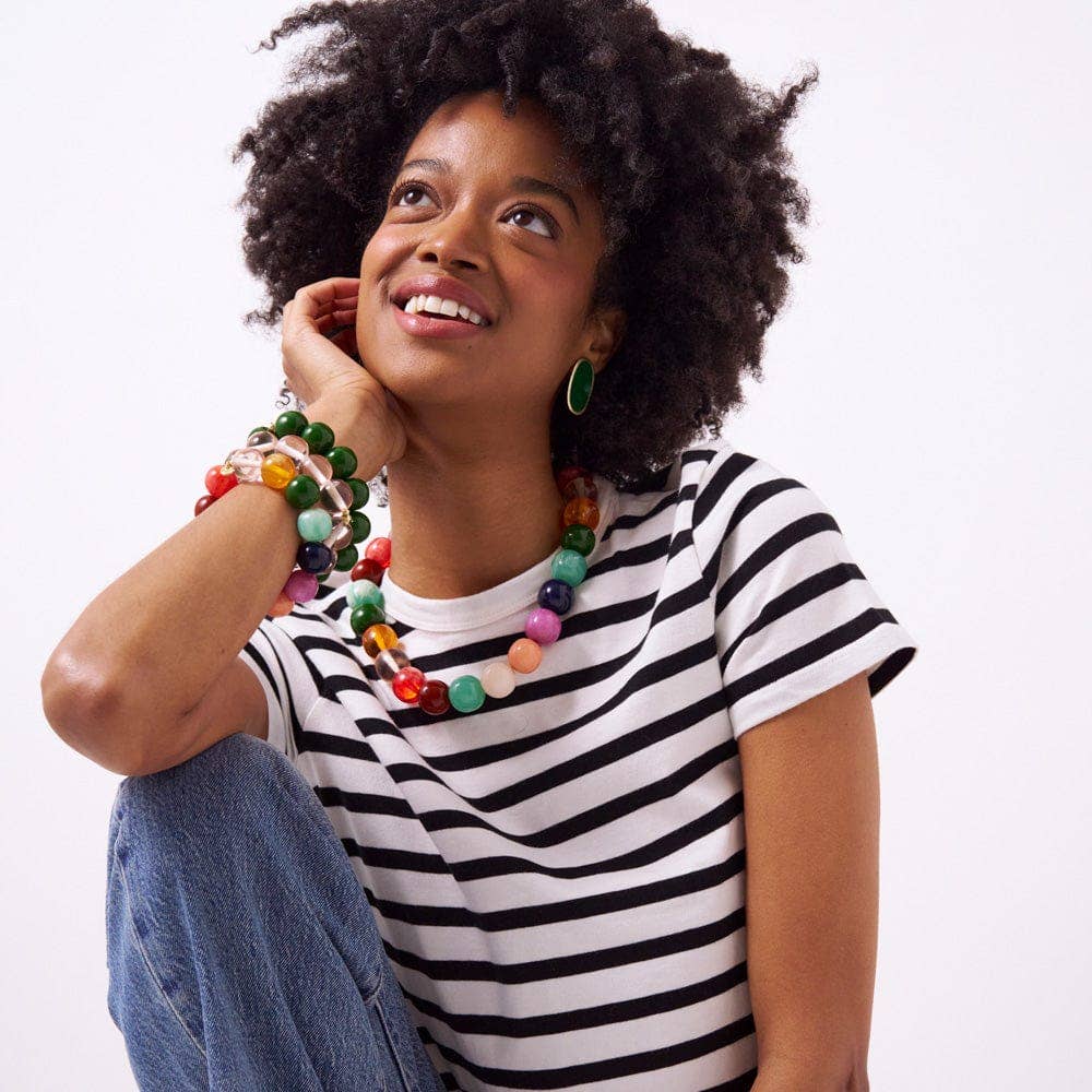 Multi Resin Large Bead Bracelet