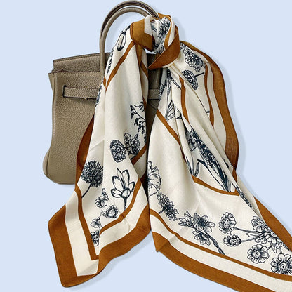 Floral Square Scarf – Elegant Wrap_CWASC0901