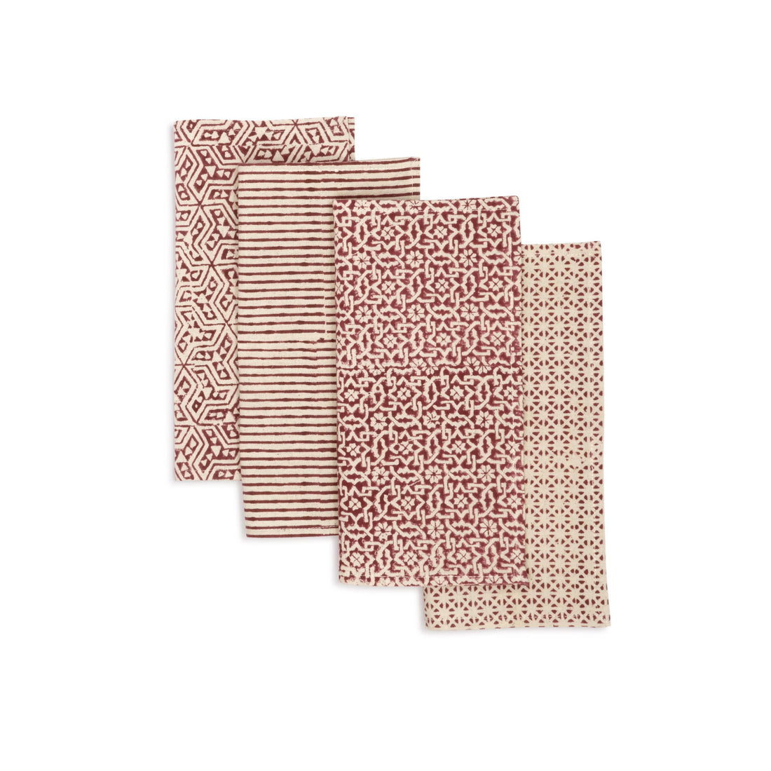 Garnet Forest Napkin (Set of 4), Hand Block Printed Cotton