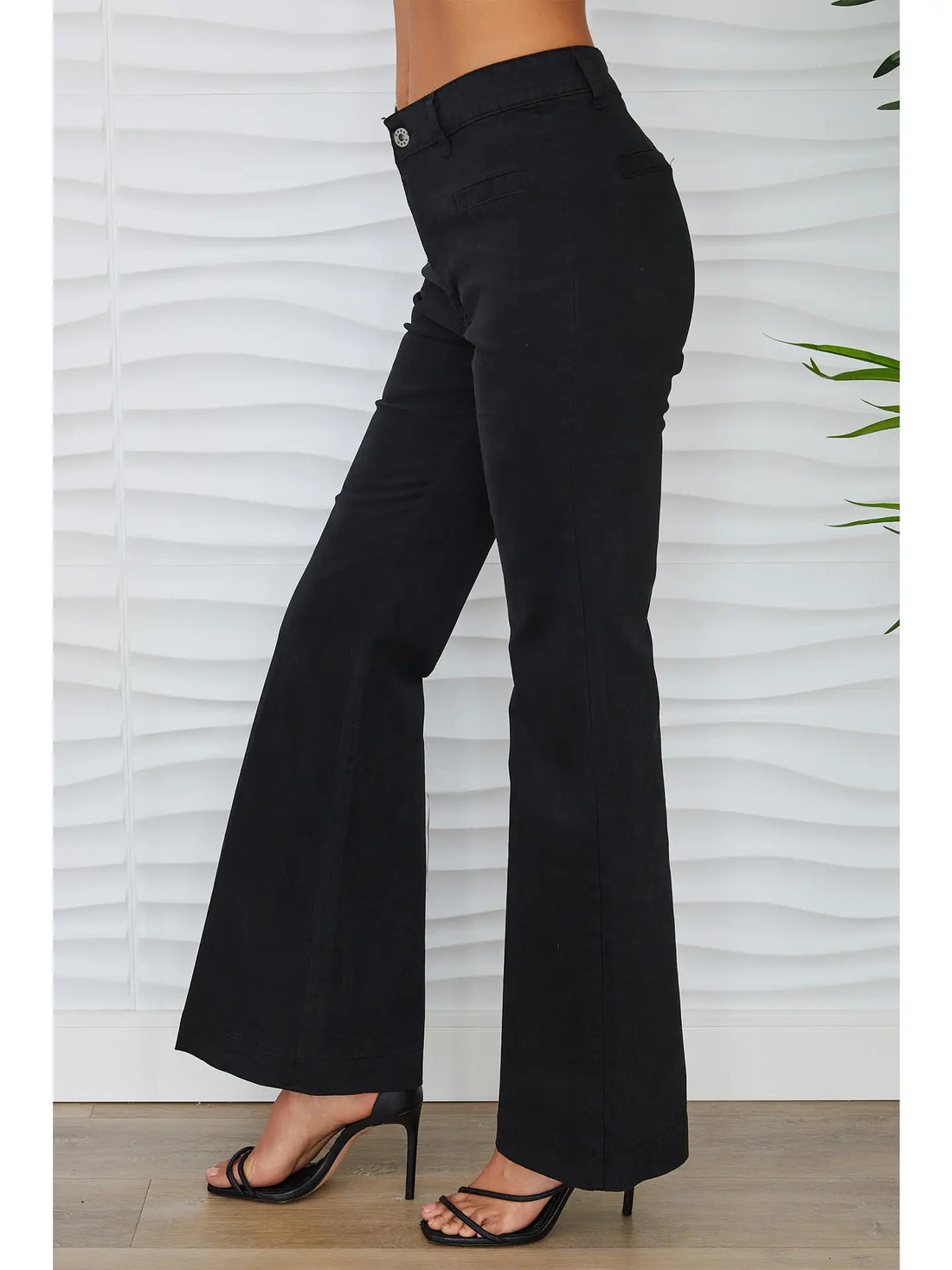 High Waisted Flare Leg Chino Pant